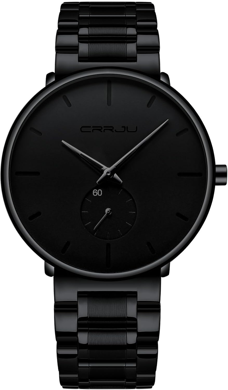 CRRJU All Black – Minimalist Stainless Steel Watch