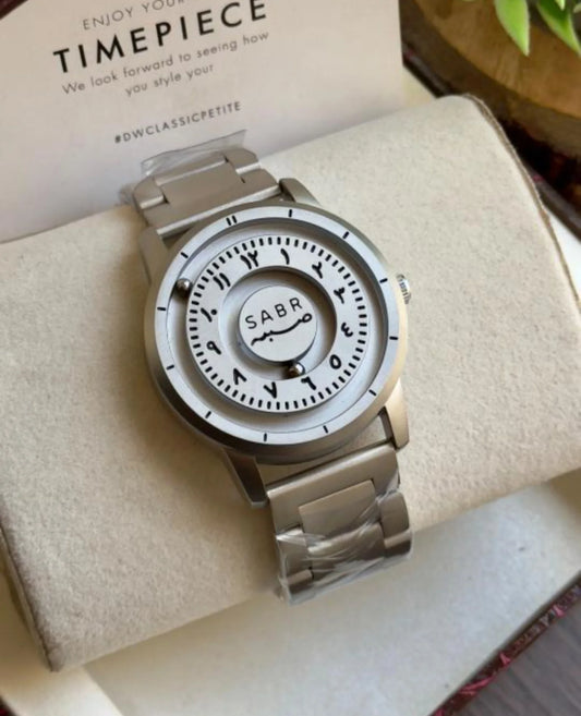 SABR Timepiece – Arabic Dial Stainless Steel Watch